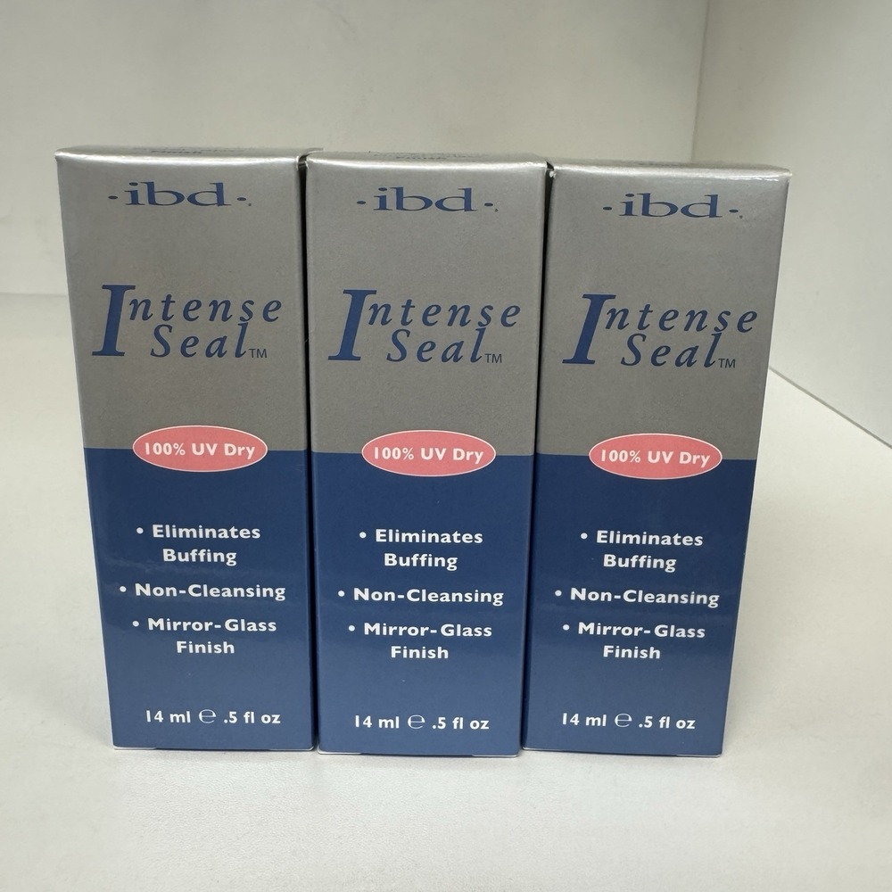 3 Pack IBD Intense Seal 100% UV Dry 0.5fl.oz No Cleanse Top Coat Gel